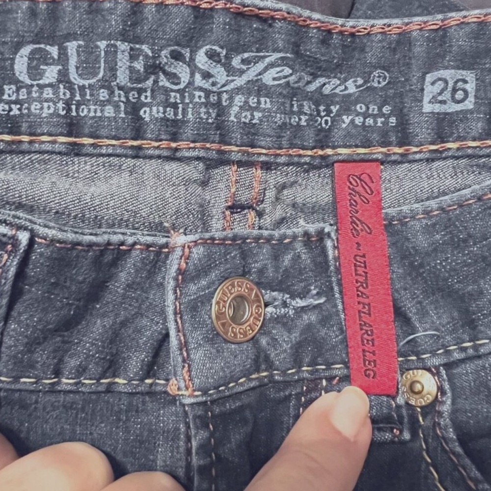 Guess Charlie Ultra Flare Dark Blue Jeans 26 - Picture 10 of 13
